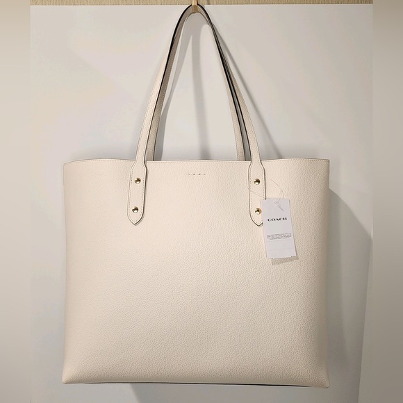 COACH LARGE Super Light Genuine Pebbled Leather TOWN TOTE Handbag - Picture 4 of 15